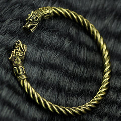 Vikings Fenrir Wolf Head Bracelet